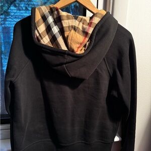 Burberry Check Hood Cotton Zip Hoodie